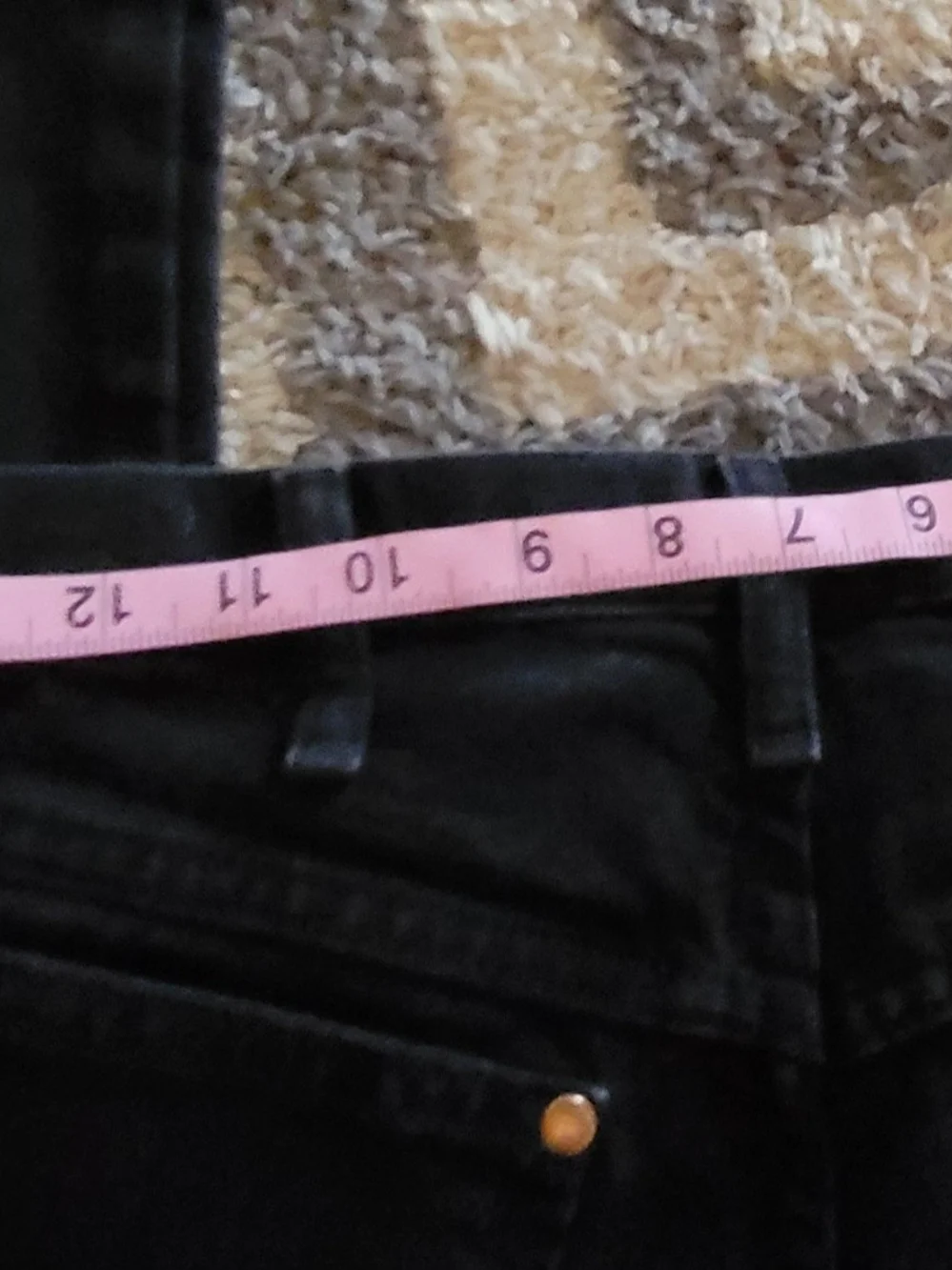 Wrangler Black Denim Pocket with Tan Patch 30x32